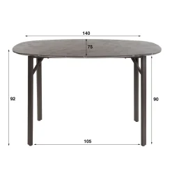 Bartafel Deens Ovaal Keramieklook 140cm - Giga Meubel