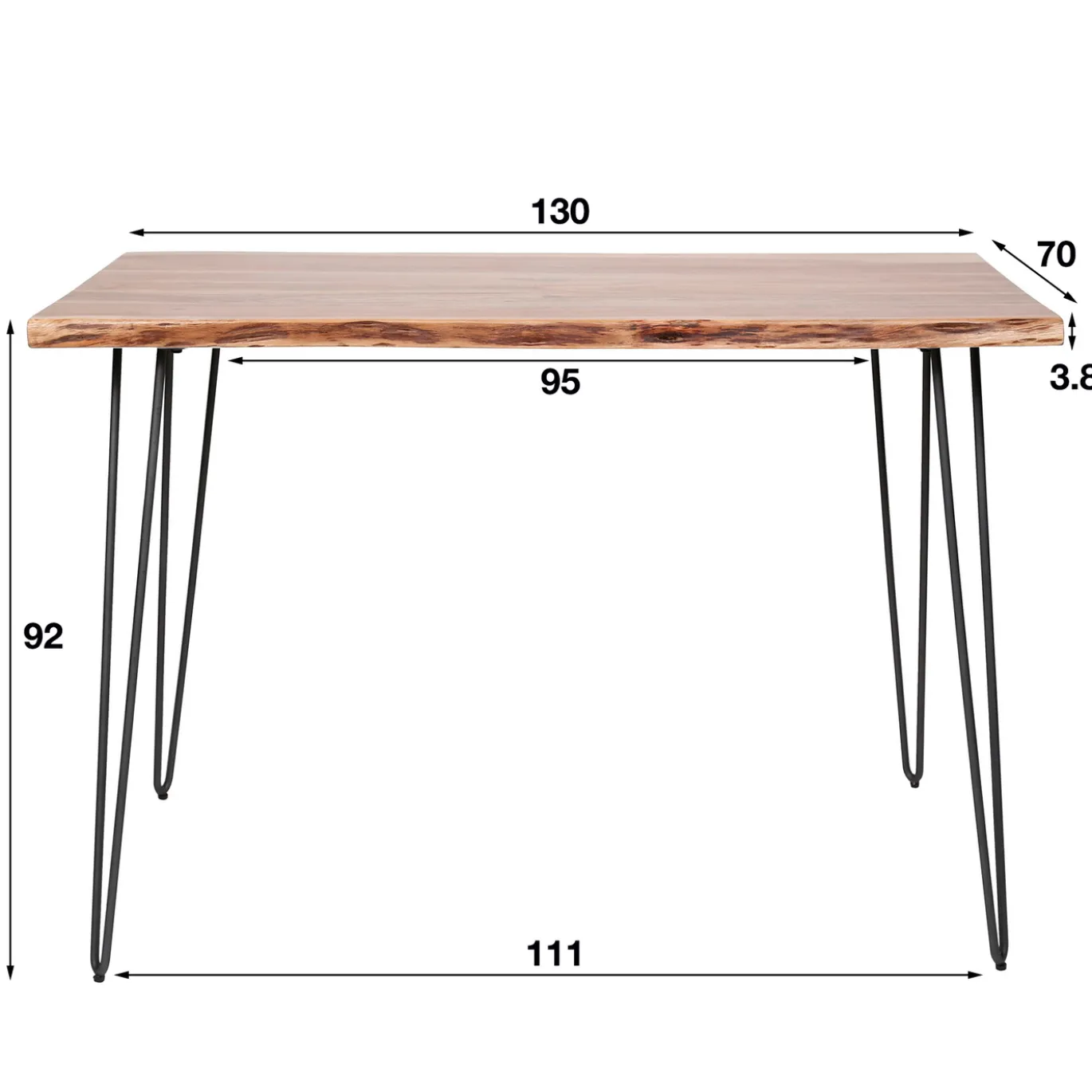 Bartafel Edge 130cm - Giga Meubel