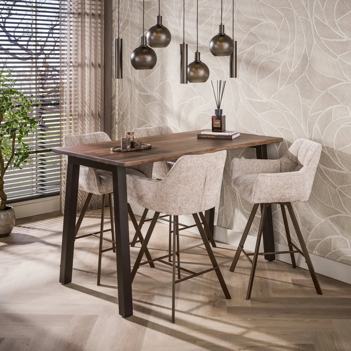 Bartafel Edge Pure Acaciahout Bruin 147cm - Giga Meubel