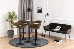 Bartafel Ivsta Ash Fineer Mat Zwart Ø60x105cm - Giga Living