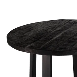 Bartafel Lowie Zwart Rond 110x110cm - Giga Meubel