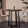 Bartafel Lowie Zwart Rond 110x90cm - Giga Meubel