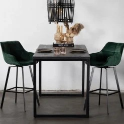 Bartafel Martin Mangohout Zwart 140x70x90cm - Giga Meubel
