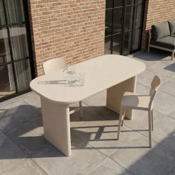 Bartafel Maya Deens Ovaal Beige 160x90cm Outdoor - Giga Meubel