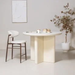 Bartafel Miso Rond Beige 120x90cm - Giga Meubel
