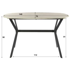 Bartafel Romano Deens Ovaal 140cm Keramiek Travertin - Giga Meubel