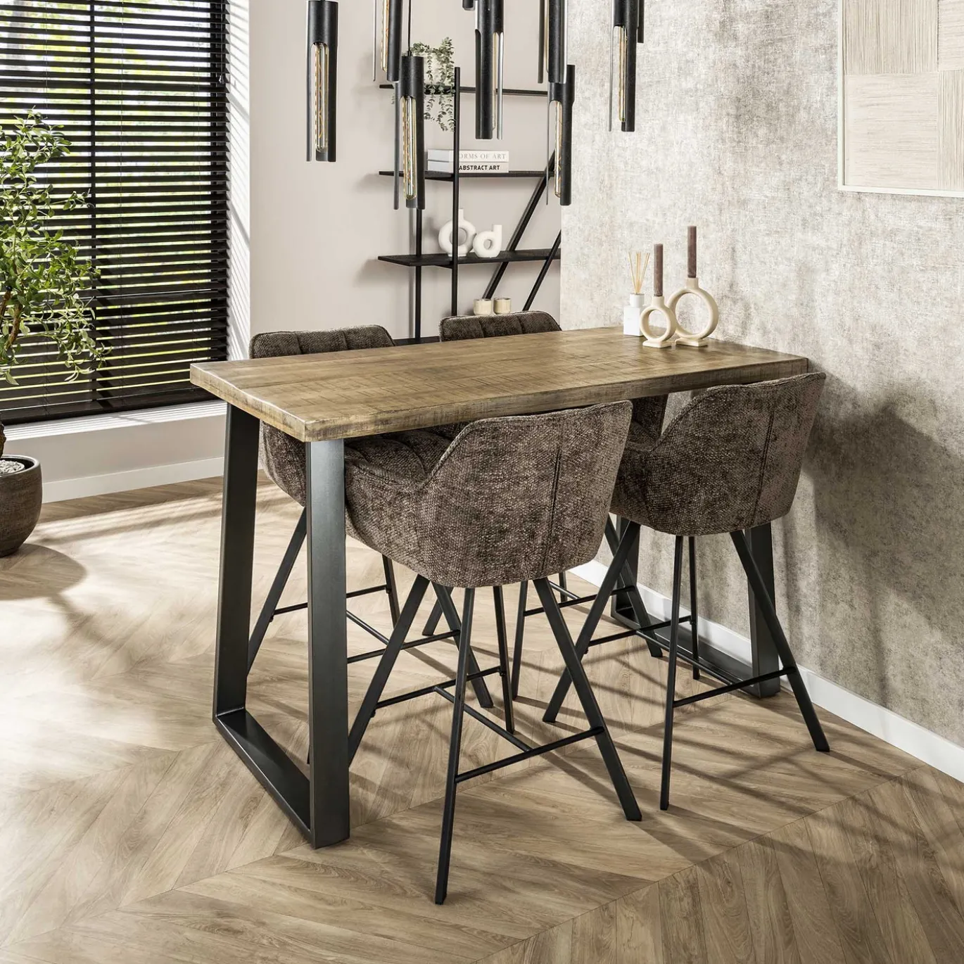 Bartafel 135x70 massief trapeziumvormig Licht - Giga Meubel