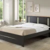 Bed Enara 140x190 Antraciet/eiken Met Latten Set - Giga Meubel