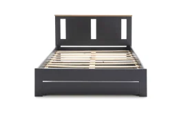 Bed Enara 140x190 Antraciet/eiken Met Latten Set - Giga Meubel