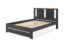 Bed Enara 140x190 Antraciet/eiken Met Latten Set - Giga Meubel