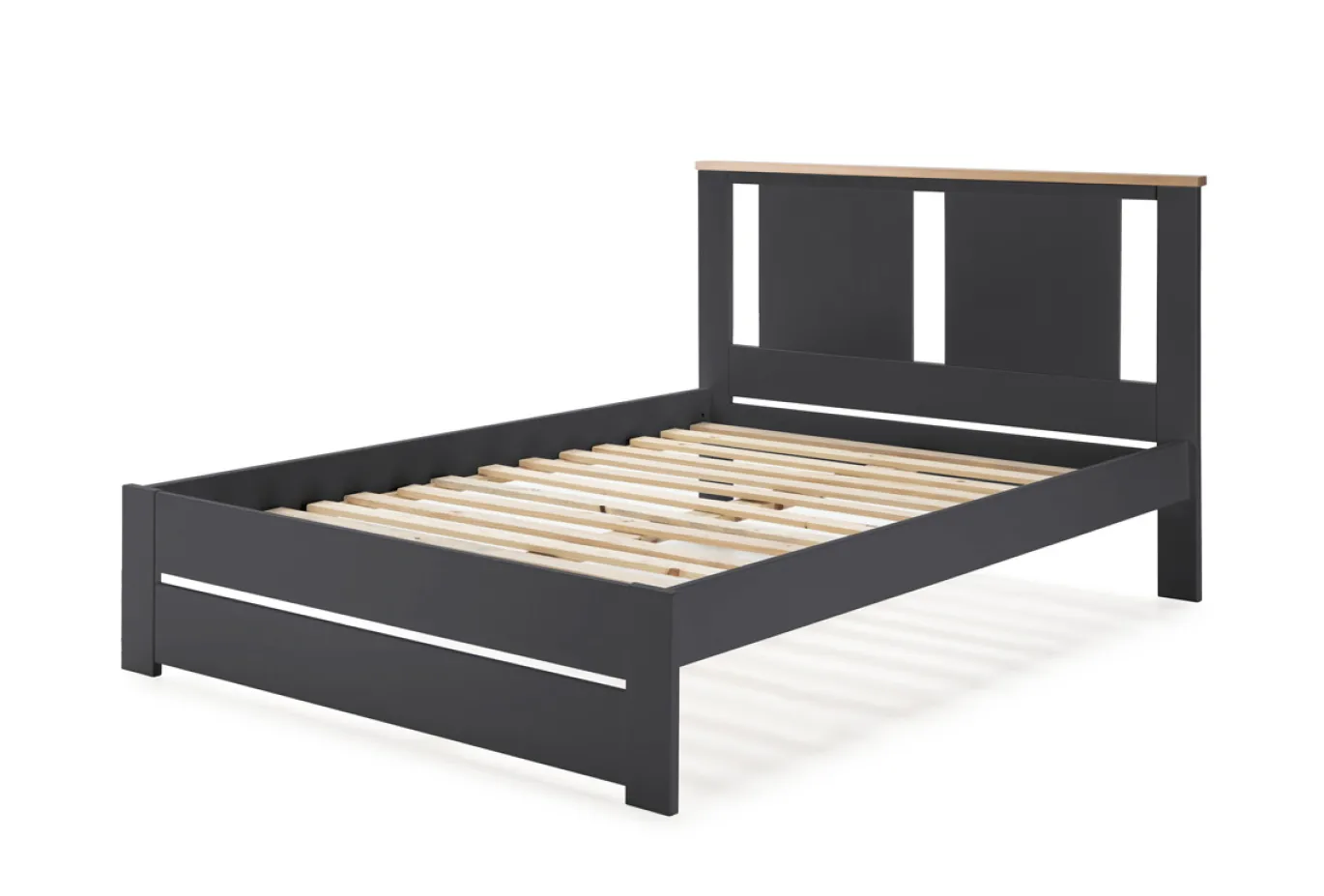 Bed Enara 140x190 Antraciet/eiken Met Latten Set - Giga Meubel