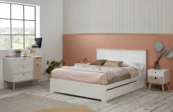 Bed 135/140 Gabi Lade Wit Wax - Giga Meubel