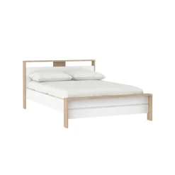 Bed Next Jackson Hickory Wit Hoogglans 140x200cm - Giga Living