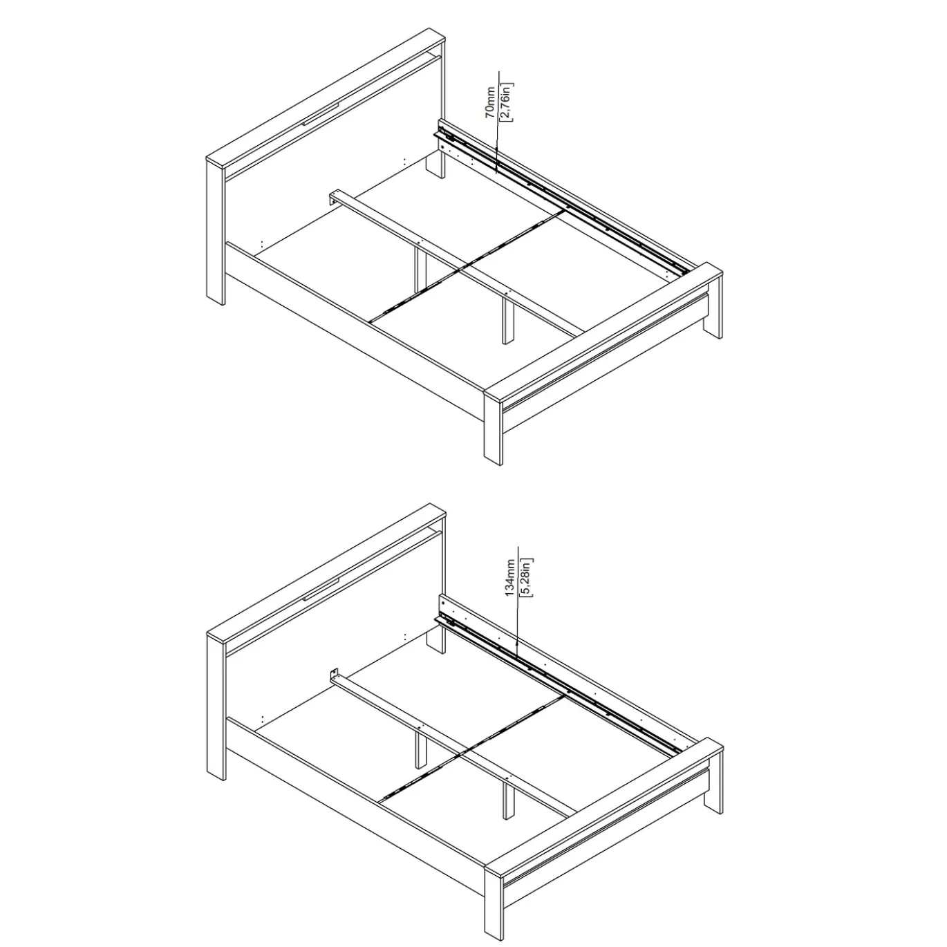 Bed Next Jackson Hickory Wit Hoogglans B 170x225cm - Giga Living