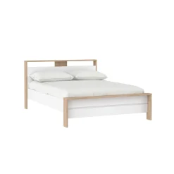 Bed Next Jackson Hickory Wit Hoogglans 150x215cm - Giga Living