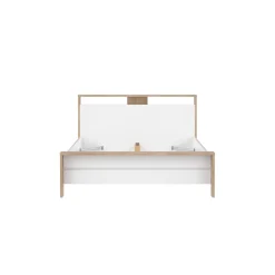 Bed Next Jackson Hickory Wit Hoogglans 150x215cm - Giga Living