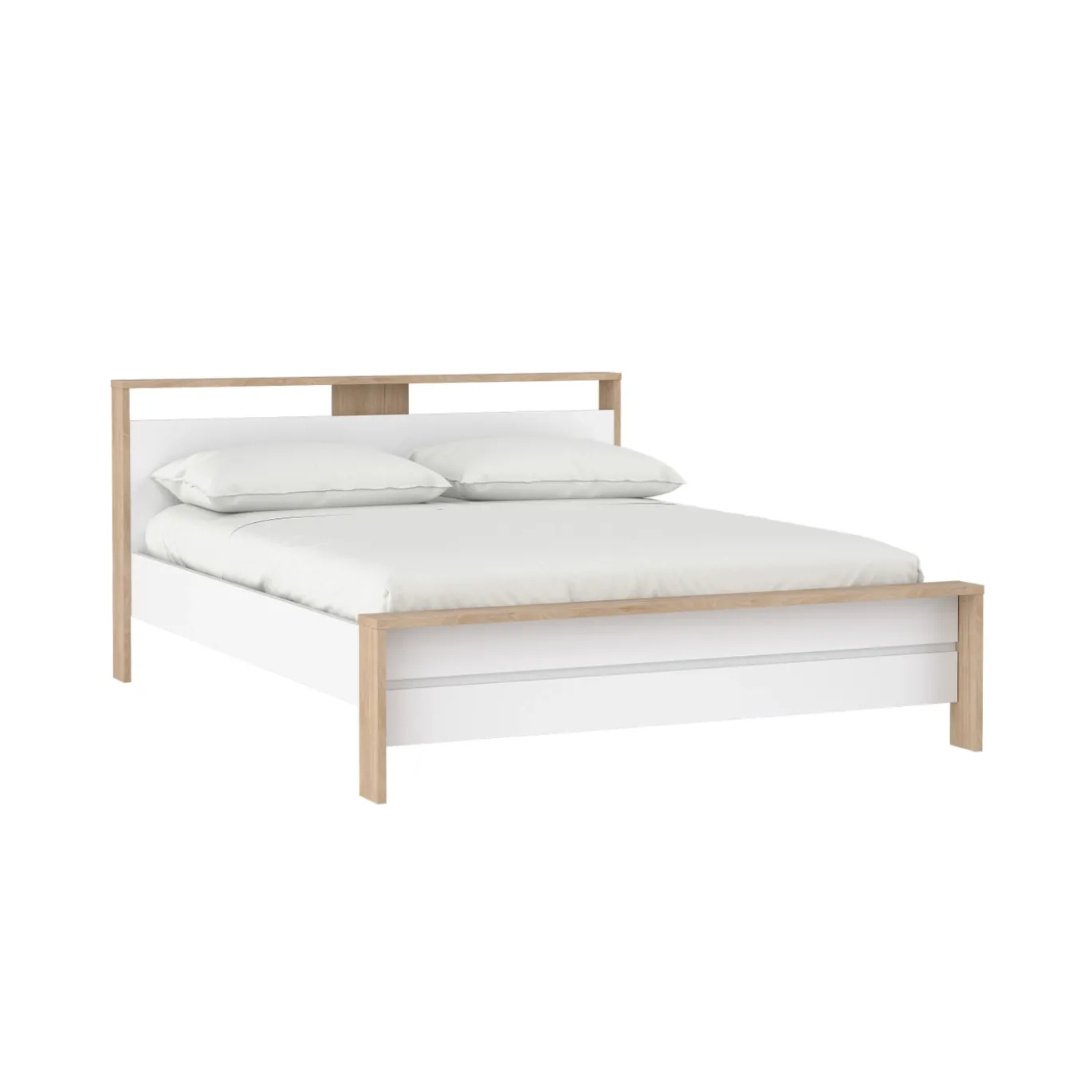 Bed Next Jackson Hickory Wit Hoogglans 160x200cm - Giga Living