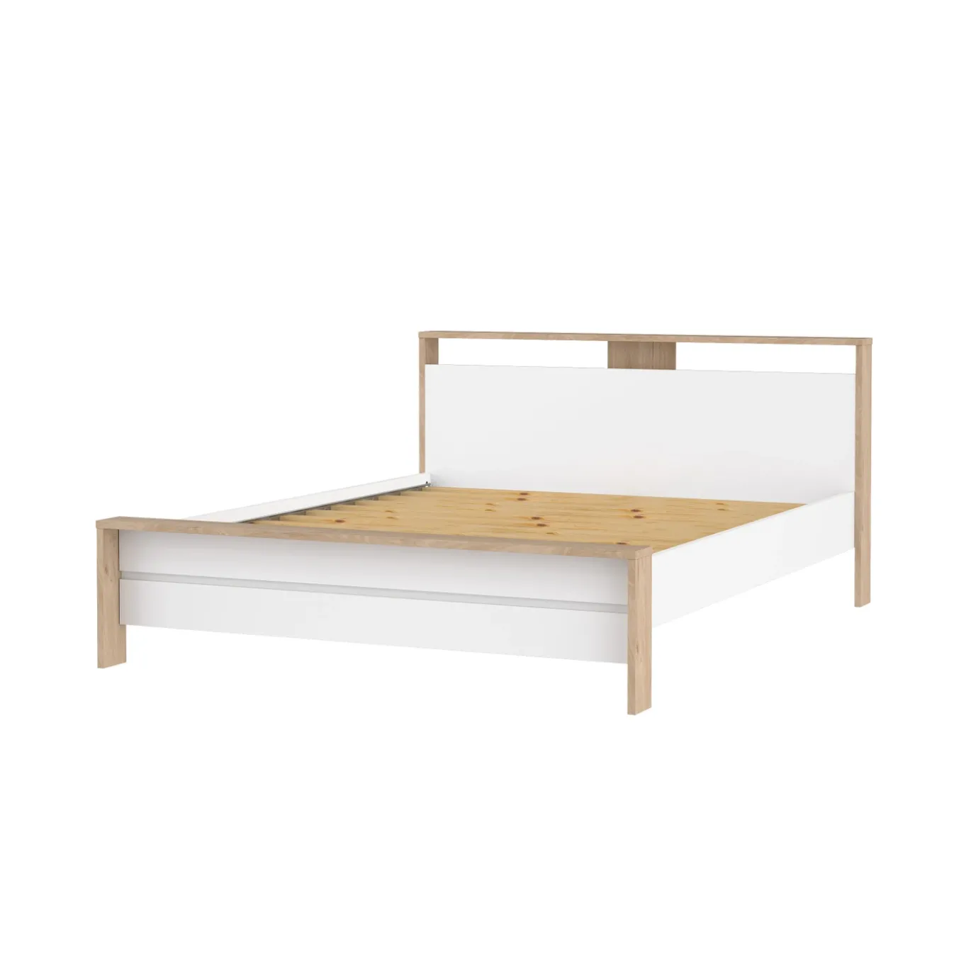 Bed Next Jackson Hickory Wit Hoogglans 160x200cm - Giga Living
