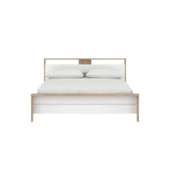 Bed Next Jackson Hickory Wit Hoogglans A 170x225cm - Giga Living