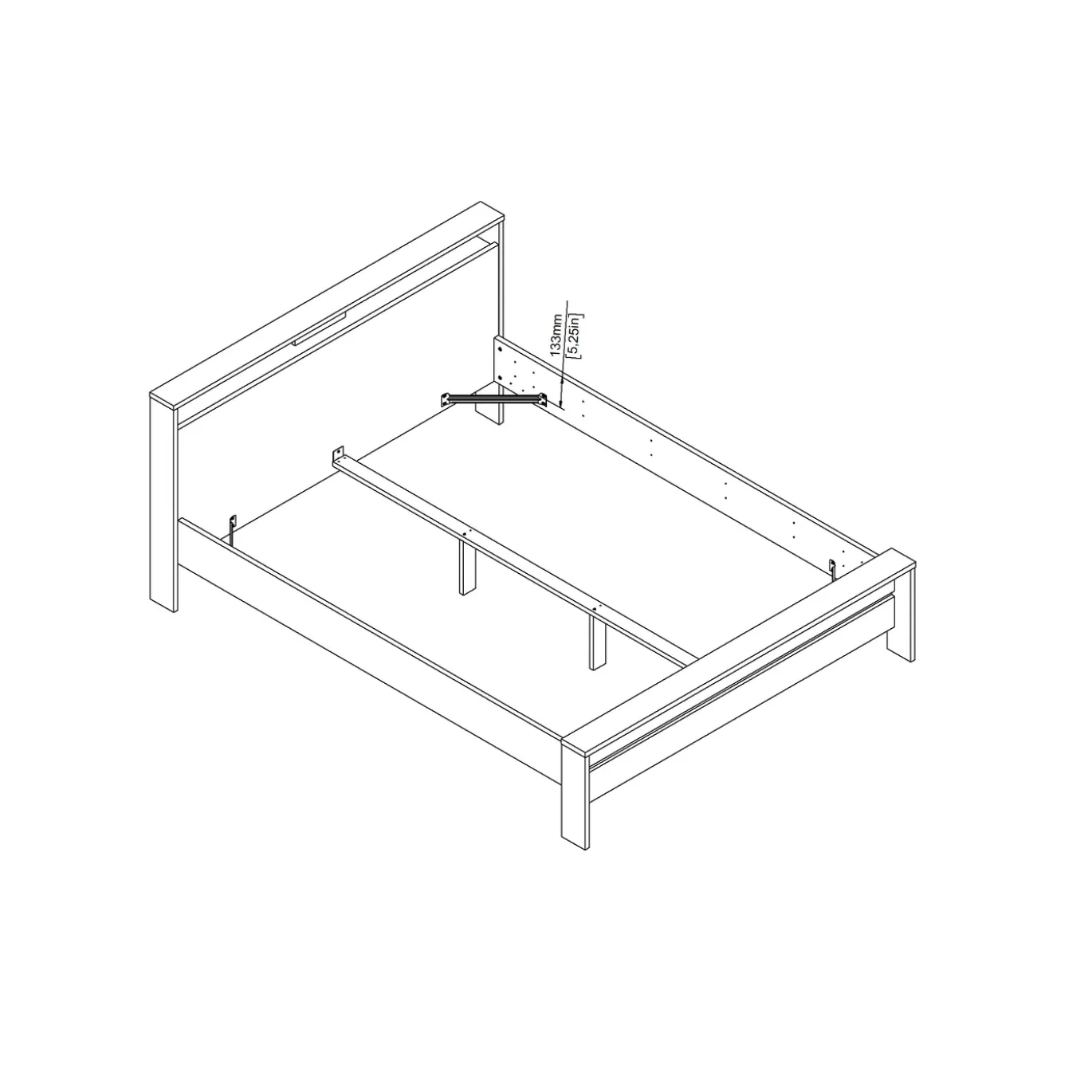 Bed Next Jackson Hickory Wit Hoogglans A 170x225cm - Giga Living