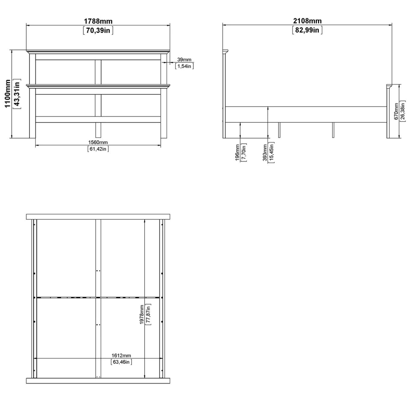 Bed Paris Wit 160x200cm - Giga Living
