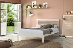 Bed Vectra 140x190 Wit Wax Met Latten Set - Giga Meubel