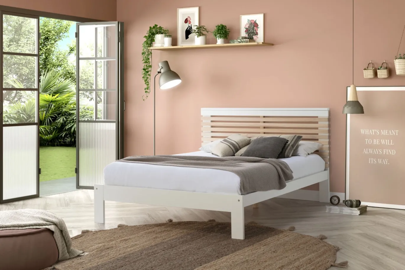 Bed Vectra 140x190 Wit Wax Met Latten Set - Giga Meubel