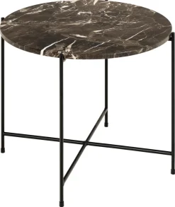 Bijzettafel Arvid Marmer Bruin Ø52cm - Giga Living