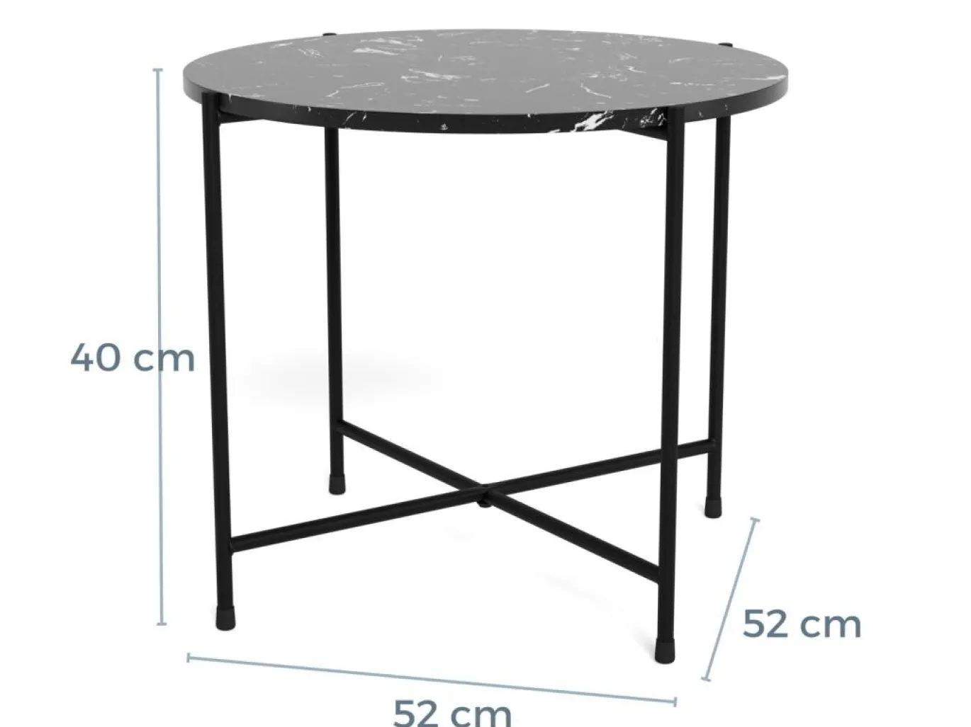 Bijzettafel Arvid Marmer Zwart Ø52cm - Giga Living