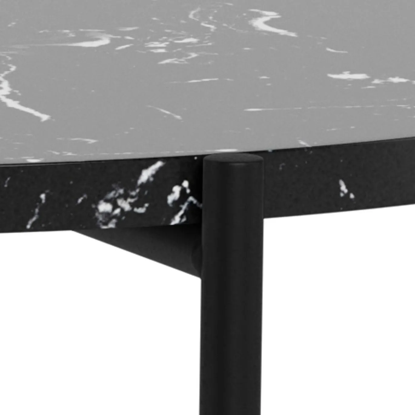 Bijzettafel Arvid Marmer Zwart Ø52cm - Giga Living