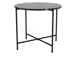 Bijzettafel Arvid Marmer Zwart Ø52cm - Giga Living
