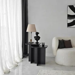 Bijzettafel Blues Zwart Set van 2