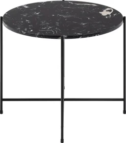 Bijzettafel Cardinham Marmer Zwart Ø52x40cm - Giga Living