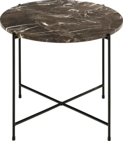 Bijzettafel Cardinham Marmer Bruin Ø52x40cm - Giga Living