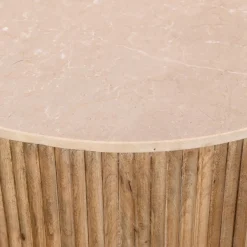 Bijzettafel Davi Marmer Naturel Rond 45cm - Giga Meubel