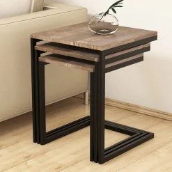 Bijzettafel Ege Grenen Walnoot