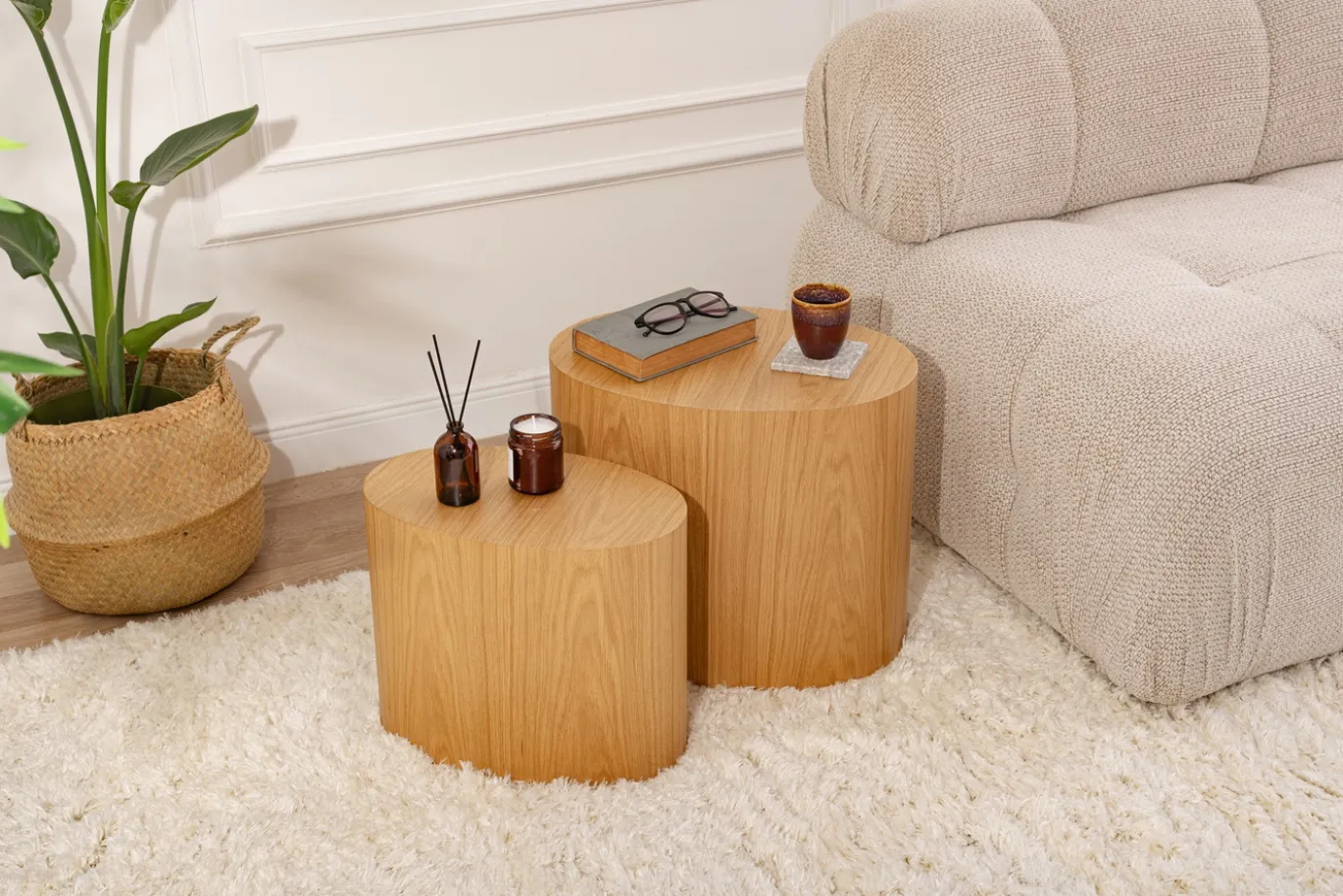 Bijzettafel Elipse Naturel Set van 2