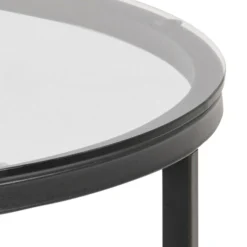 Bijzettafel Elora Rond Glas Smoke Ø55cm - Giga Living