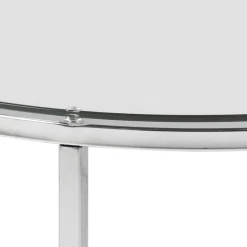 Bijzettafel Elora Rond Glas Transparant Ø55cm - Giga Living