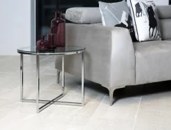 Bijzettafel Elora Rond Glas Transparant Ø55cm - Giga Living