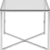 Bijzettafel Elora Vierkant Glas Transparant 50cm - Giga Living
