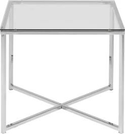 Bijzettafel Elora Vierkant Glas Transparant 50cm - Giga Living