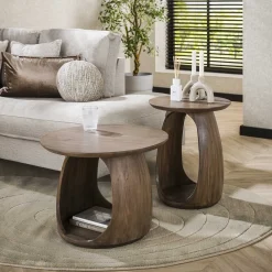 Bijzettafel Flow Solid Bruin S - Giga Meubel