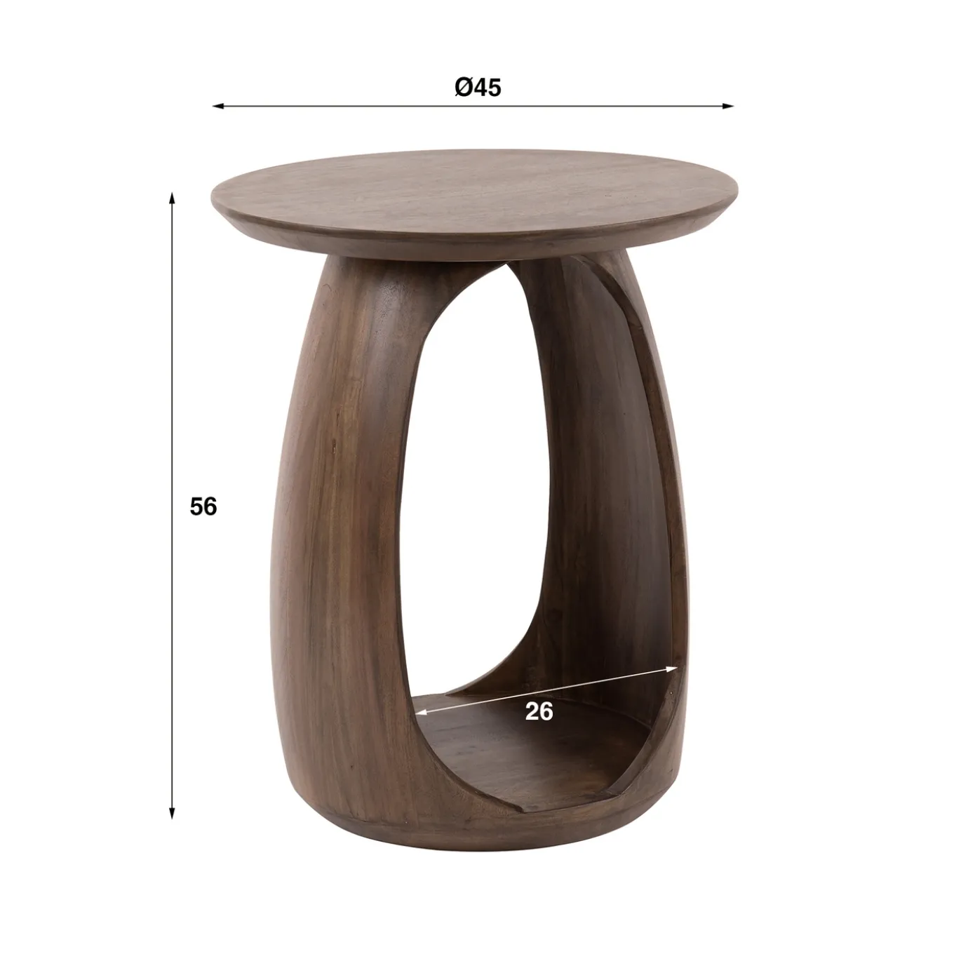 Bijzettafel Flow Solid Bruin S - Giga Meubel