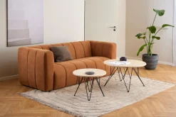 Bijzettafel Hermanson Beige/Zwart Ø55x41,4cm Travertin - Giga Living
