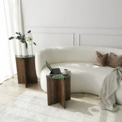 Bijzettafel Lily Walnoot Set van 2