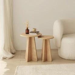 Bijzettafel Mushroom Naturel Set van 2