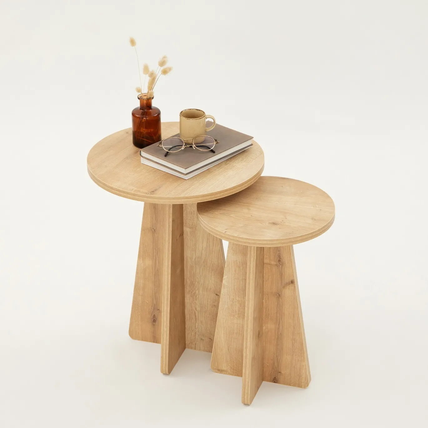 Bijzettafel Mushroom Naturel Set van 2