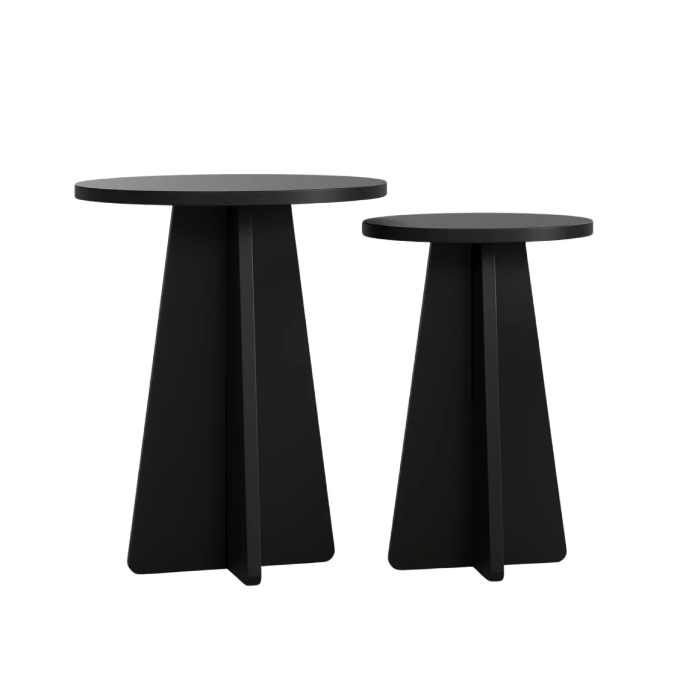 Bijzettafel Mushroom Zwart Set van 2
