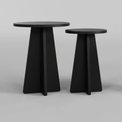 Bijzettafel Mushroom Zwart Set van 2